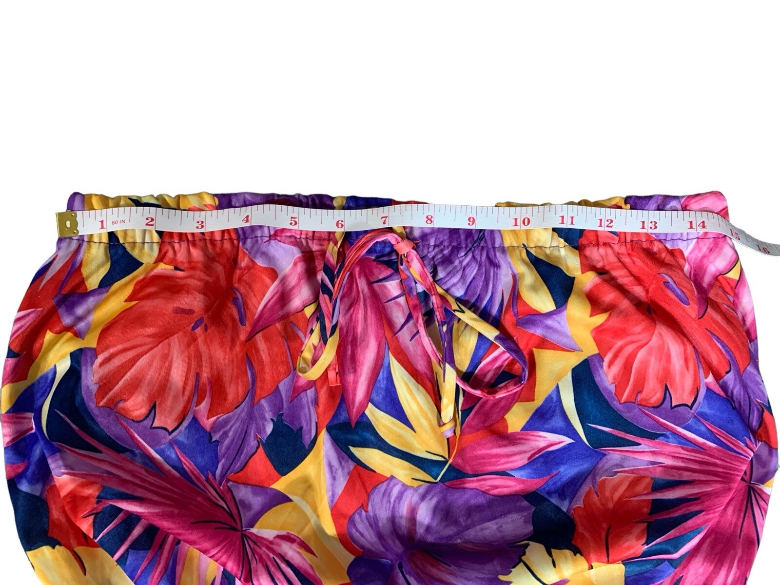 Granada Vintage 70’s Colorful Tropical Palm Leaf Print Strapless Short Romper