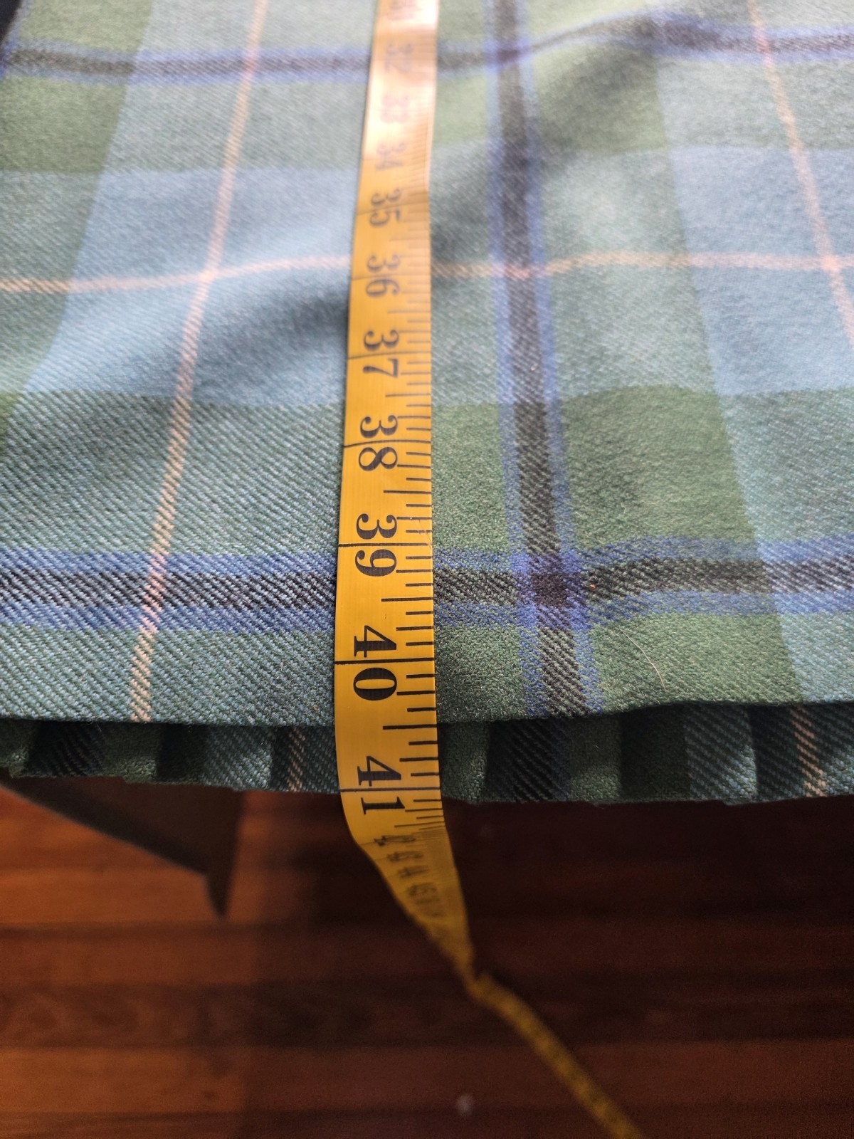 Vintage Forsyth Of Edinburgh Women’s Tartan Wool Maxi Skirt Blue Green Plaid L