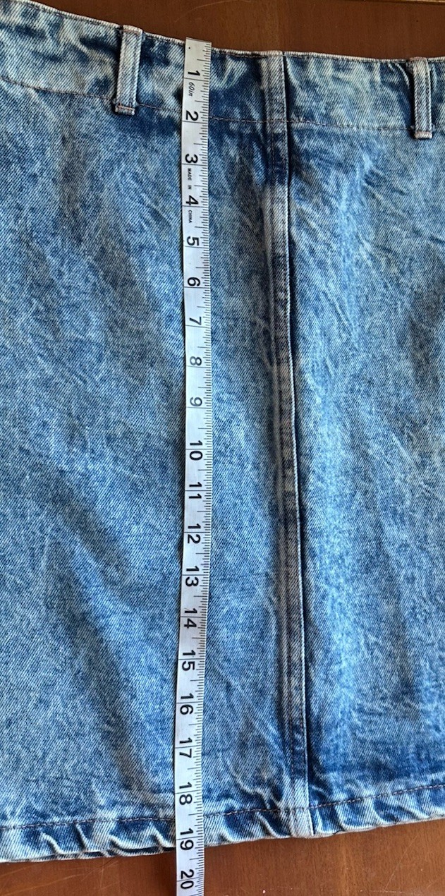 Vtg 80s Limited Express Acid Wash Denim Skirt Sz 9 Made in USA High Waist