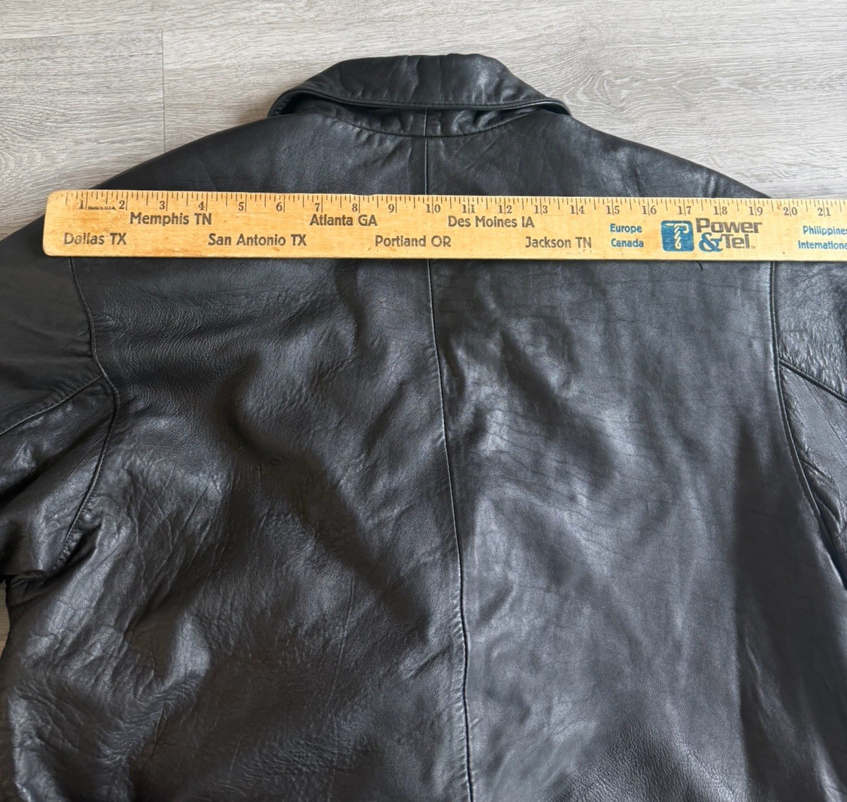Vtg 90s Brass Plum BP Nordstrom Women’s Black Lamb Leather Jacket Coat L Read