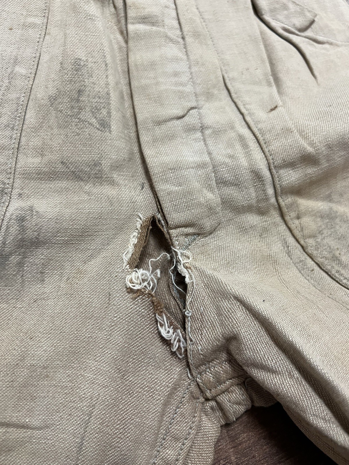 Vintage DRY ROT 40s 50s Wide Leg Cotton Canvas Distressed Pants (24”-26” Waist)