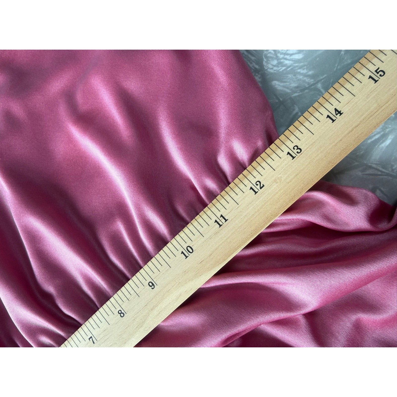 Vintage Pink Satin Maxi Dress V-Neck Spaghetti Strap Elastic Waist 11/12 Prom
