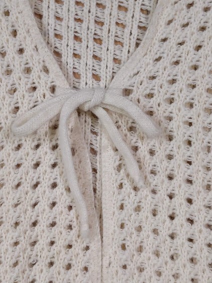 VTG 70s Handmade Crochet Vest Cream Virgin Turbo Acrylic Orlon SM Hippie