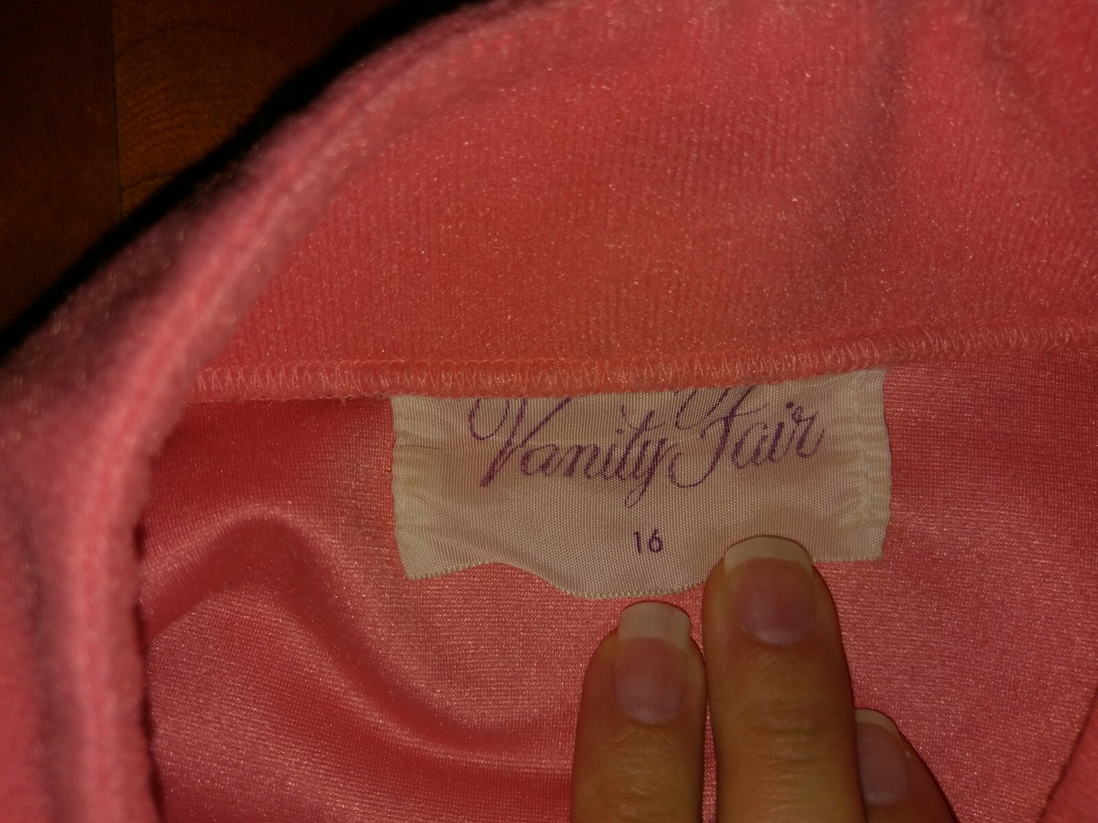 Vintage Vanity Fair Velour Robe 16 Zip Front Salmon Orange Coral Pink Mint Green
