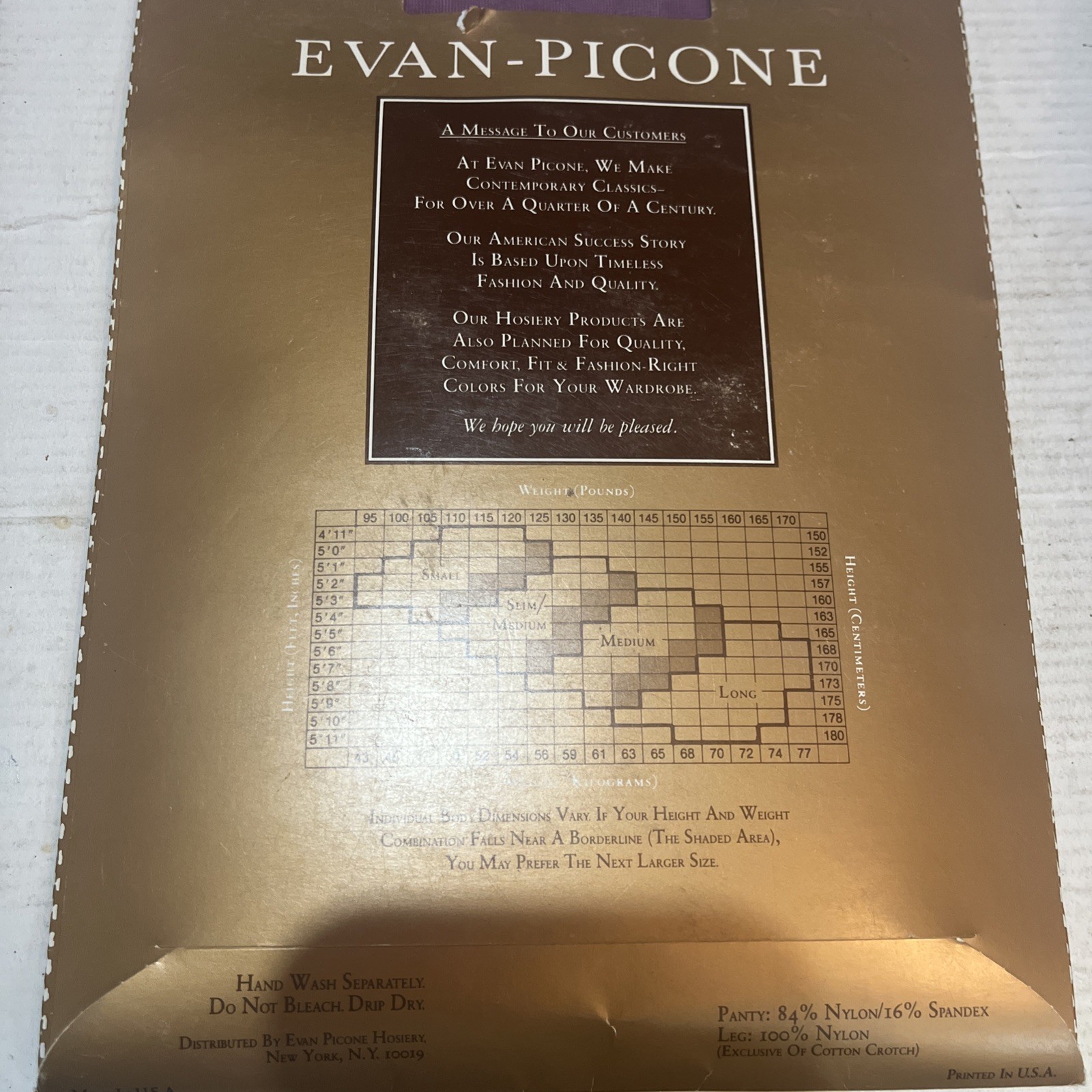 Evan Picone Pantyhose VTG 90s Slim/Medium Smoked Violet Sheerest Sheer