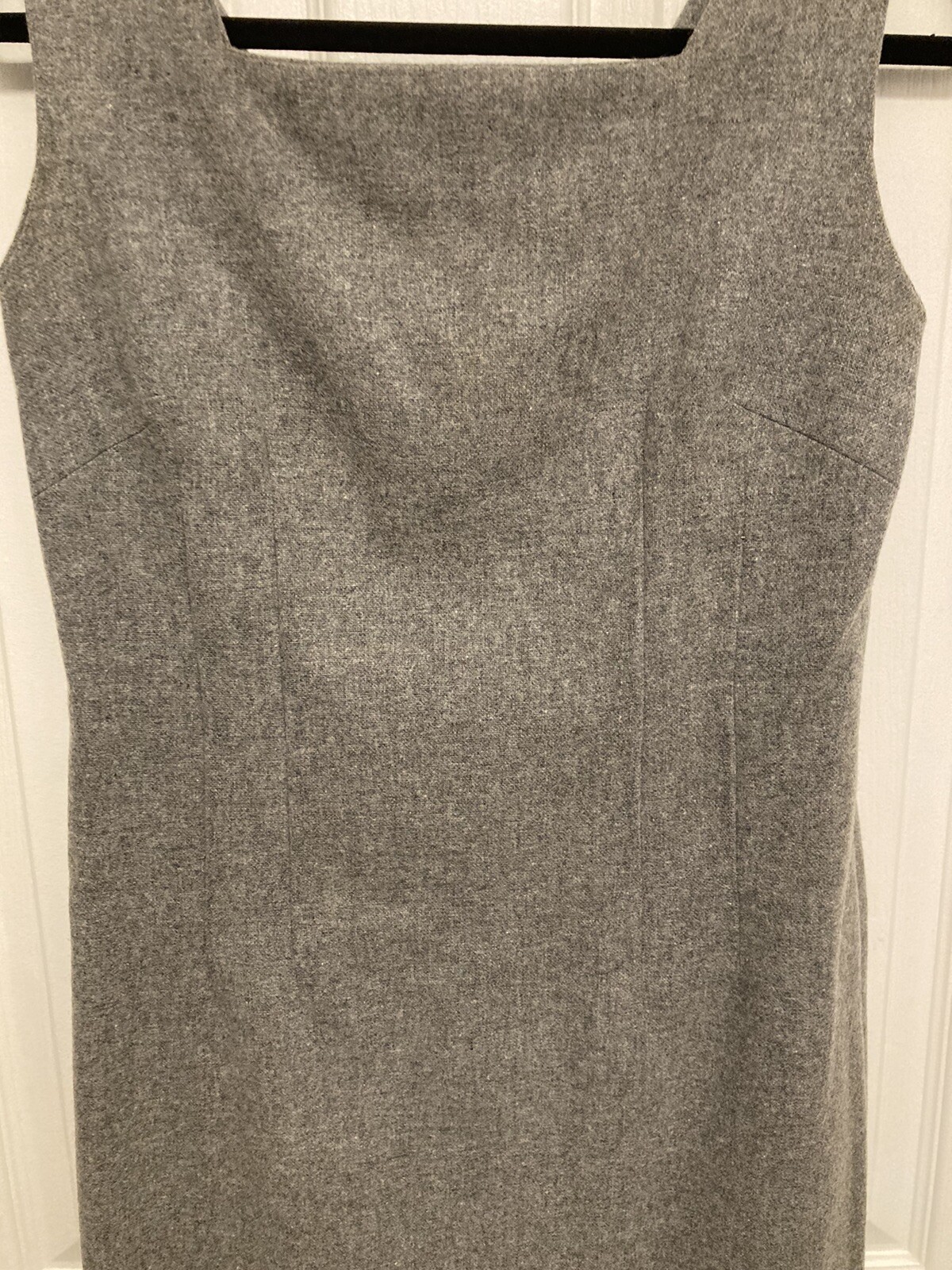 Vtg 50-60’s Gray Wool 2 Pc Dress 1/2 Sleeve Crop Jacket HandMade By Elizabeth Sm