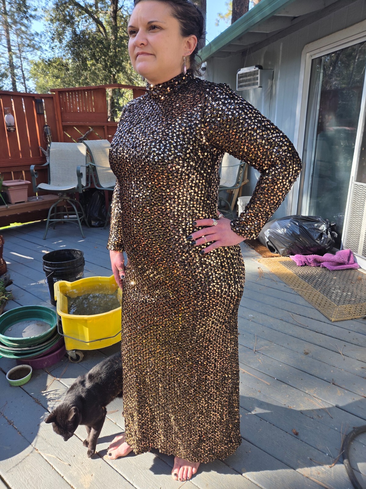 Anthony Muto Marita Sequins 60’s Dress long