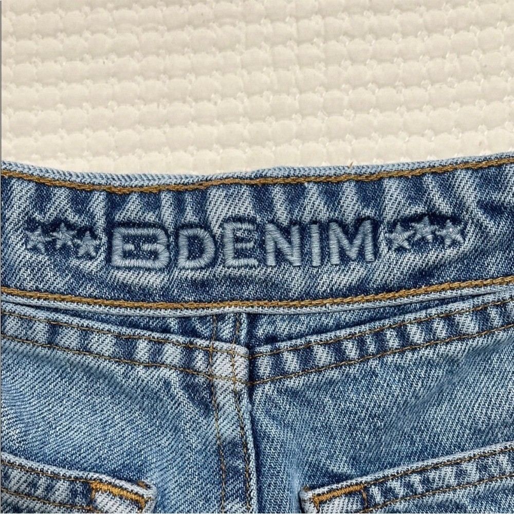 EB Denim Fold Over Waist Wide Leg Jeans street style USA actual sz 28 grunge