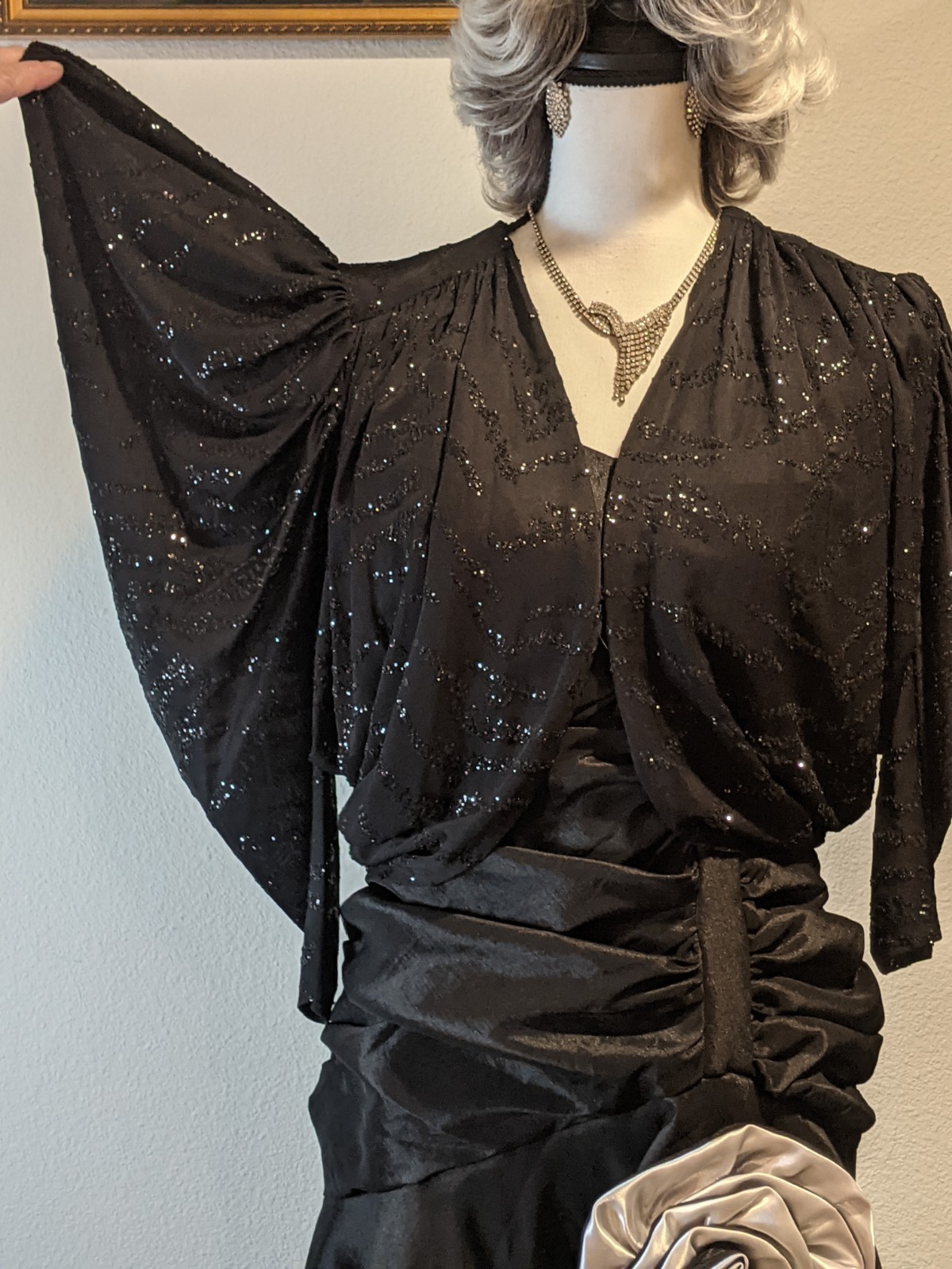 Yvonne Jacovou At Cornelius Sequined Batwing Dress Coat