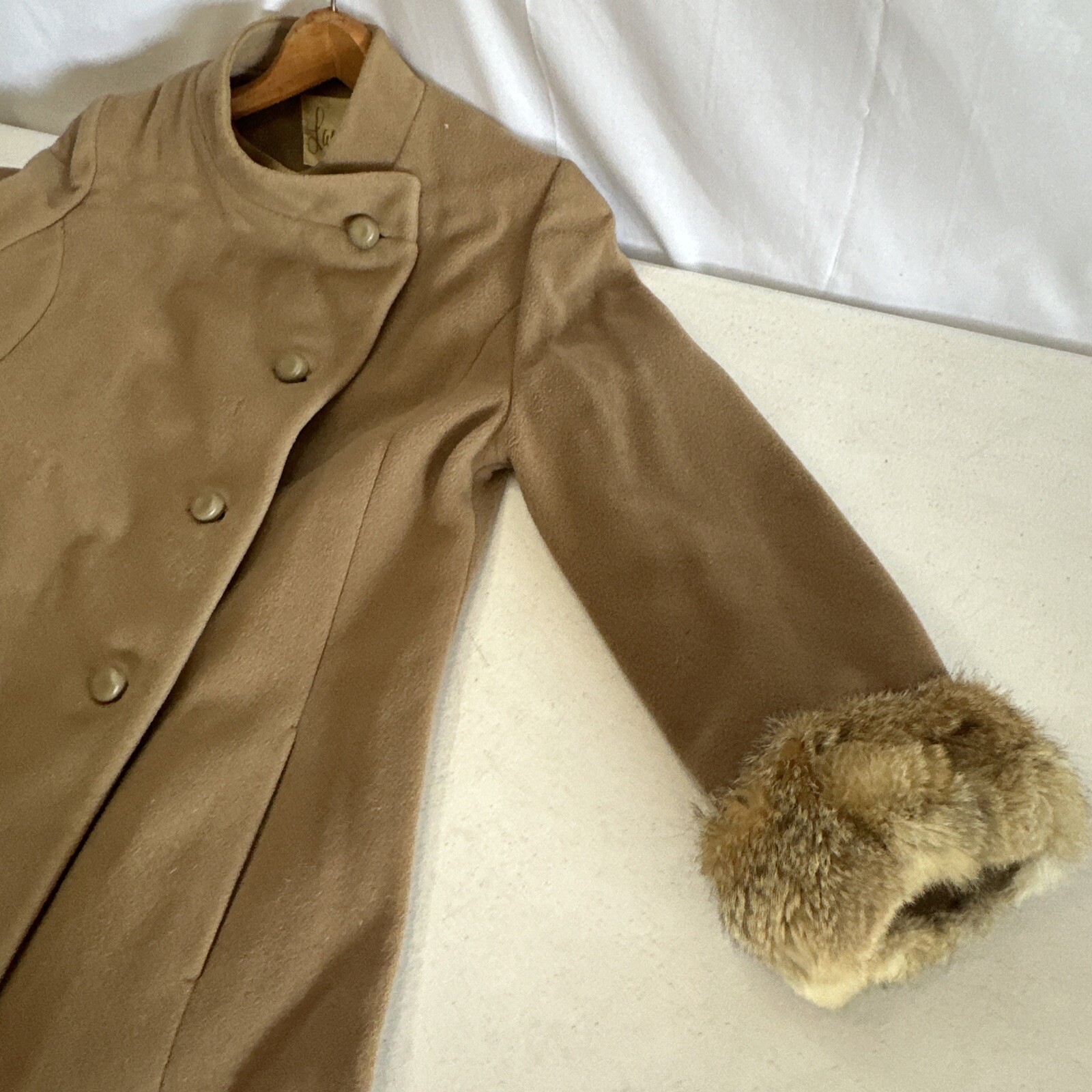 Vintage Lawson Original Camel Hair Fur Lined Coat Small SEE DESCRPT Free Ship