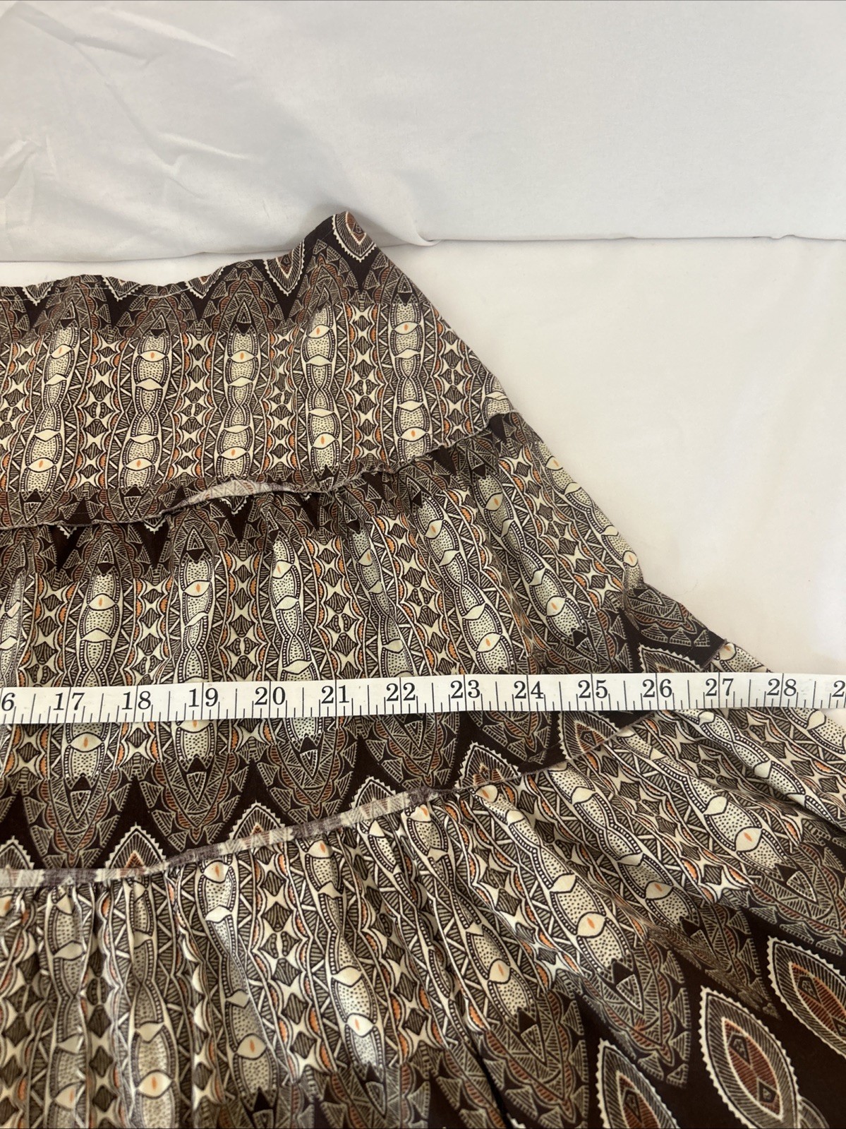 Vintage Esmeralda Fashions Southwestern Print Tiered Midi Skirt Size-M.