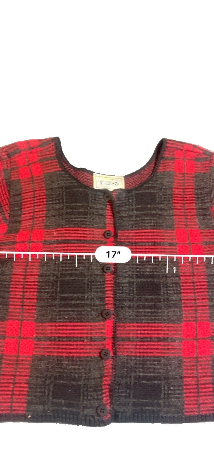 Vintage 90’s Sasson Plaid Knit Cropped Short Sleeve Cardigan Whimsygoth