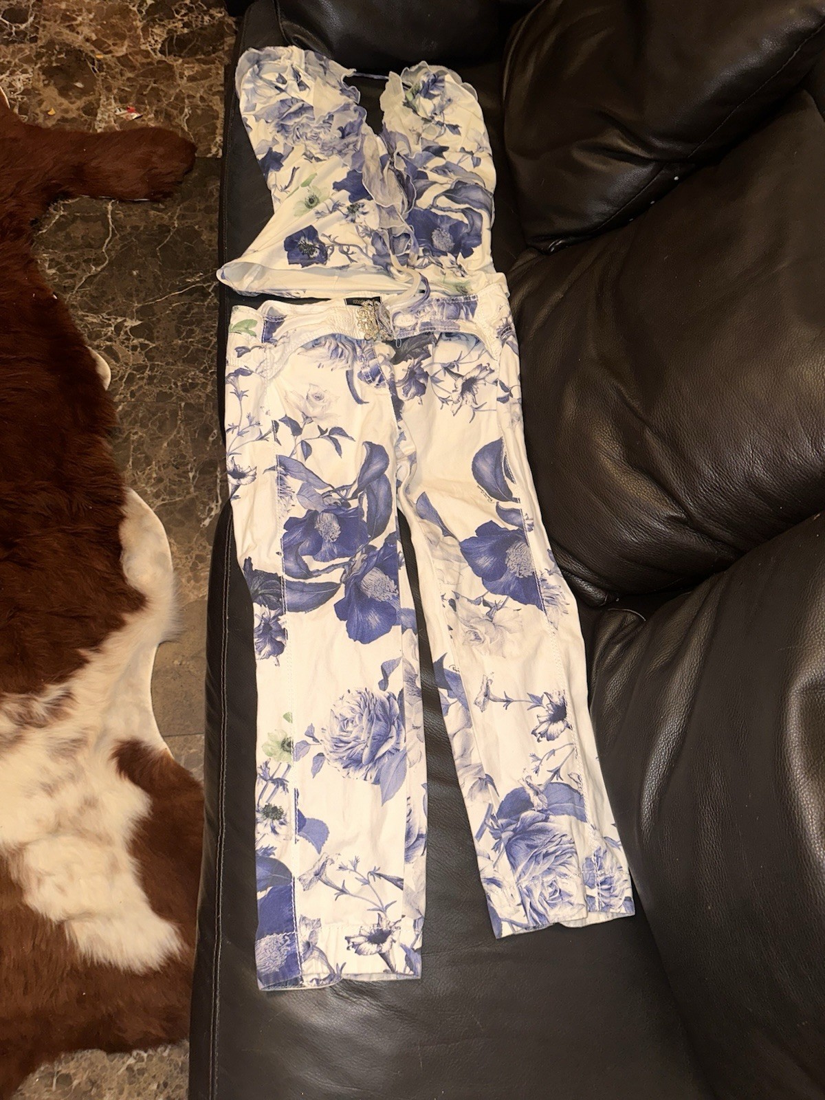 vintage Y2K Roberto Cavalli Capri jeans size 44 rhinestone