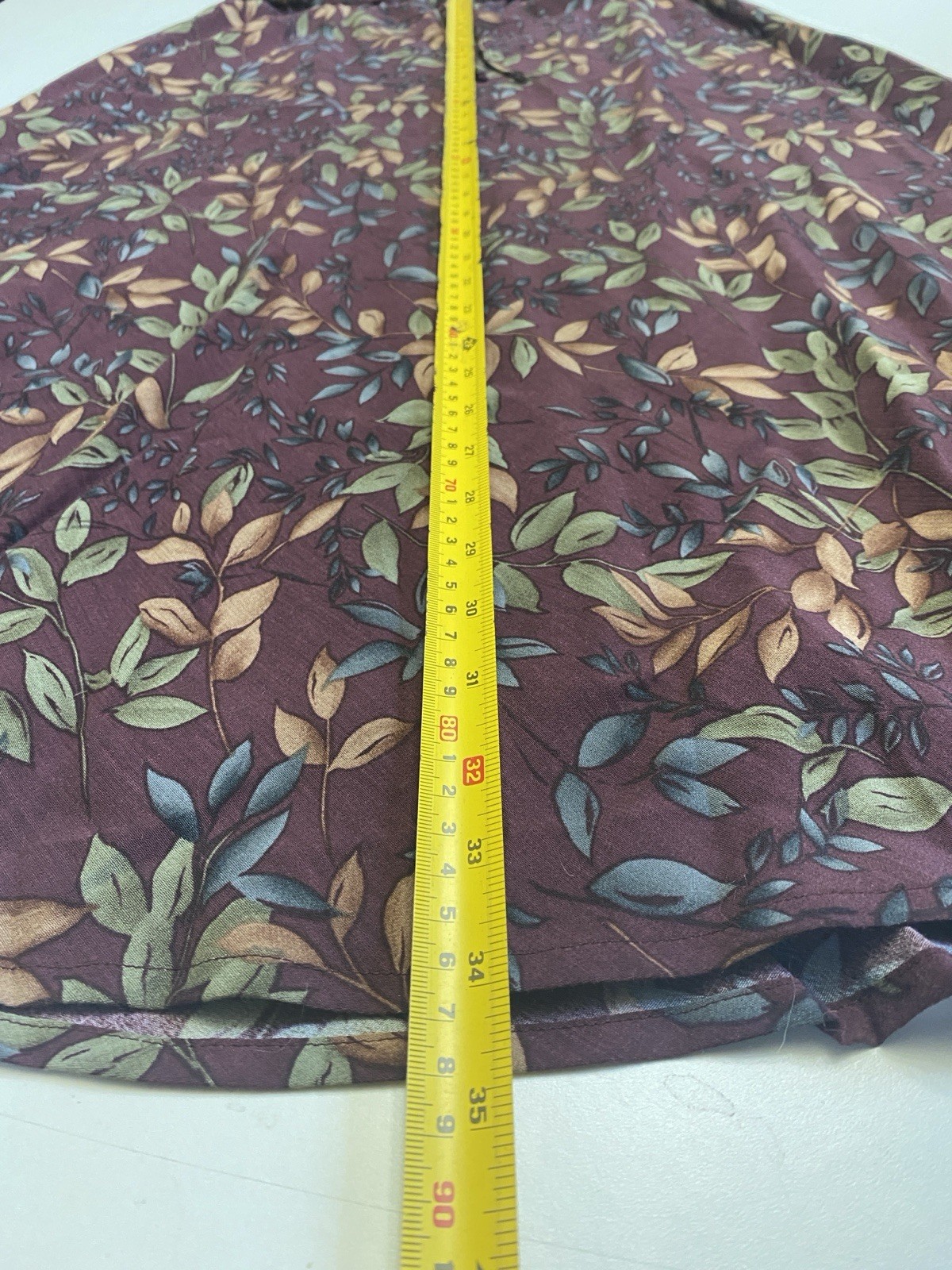 Vintage 90s LL Bean M Skirt Rayon Maxi Burgandy Provincial