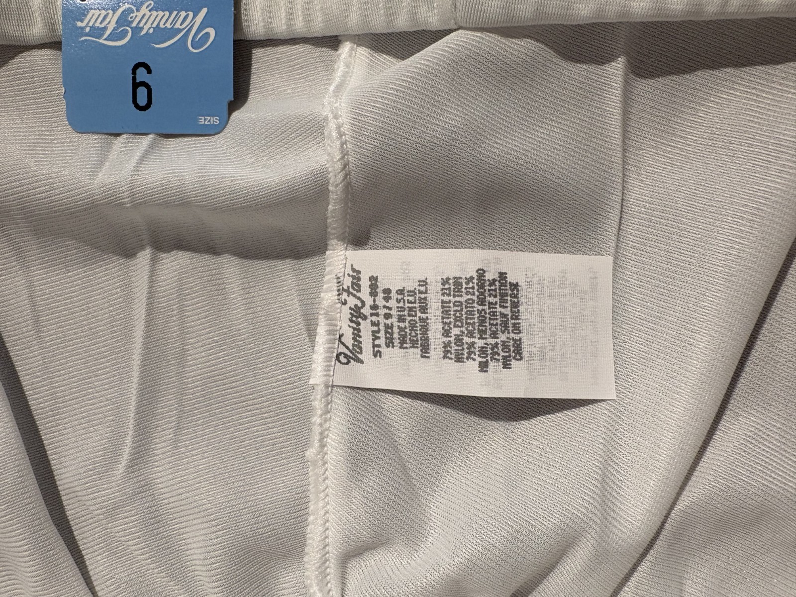 VANITY FAIR vintage NWT WHITE Slip Shorts size 9