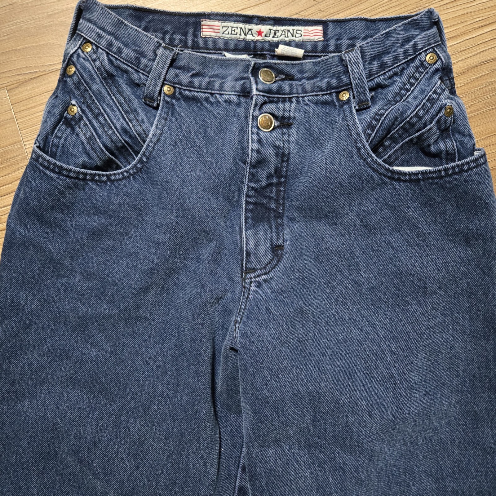 Vintage Zena Women’s Jeans Size 26×30 High Waist Medium Wash 12″ Rise Denim