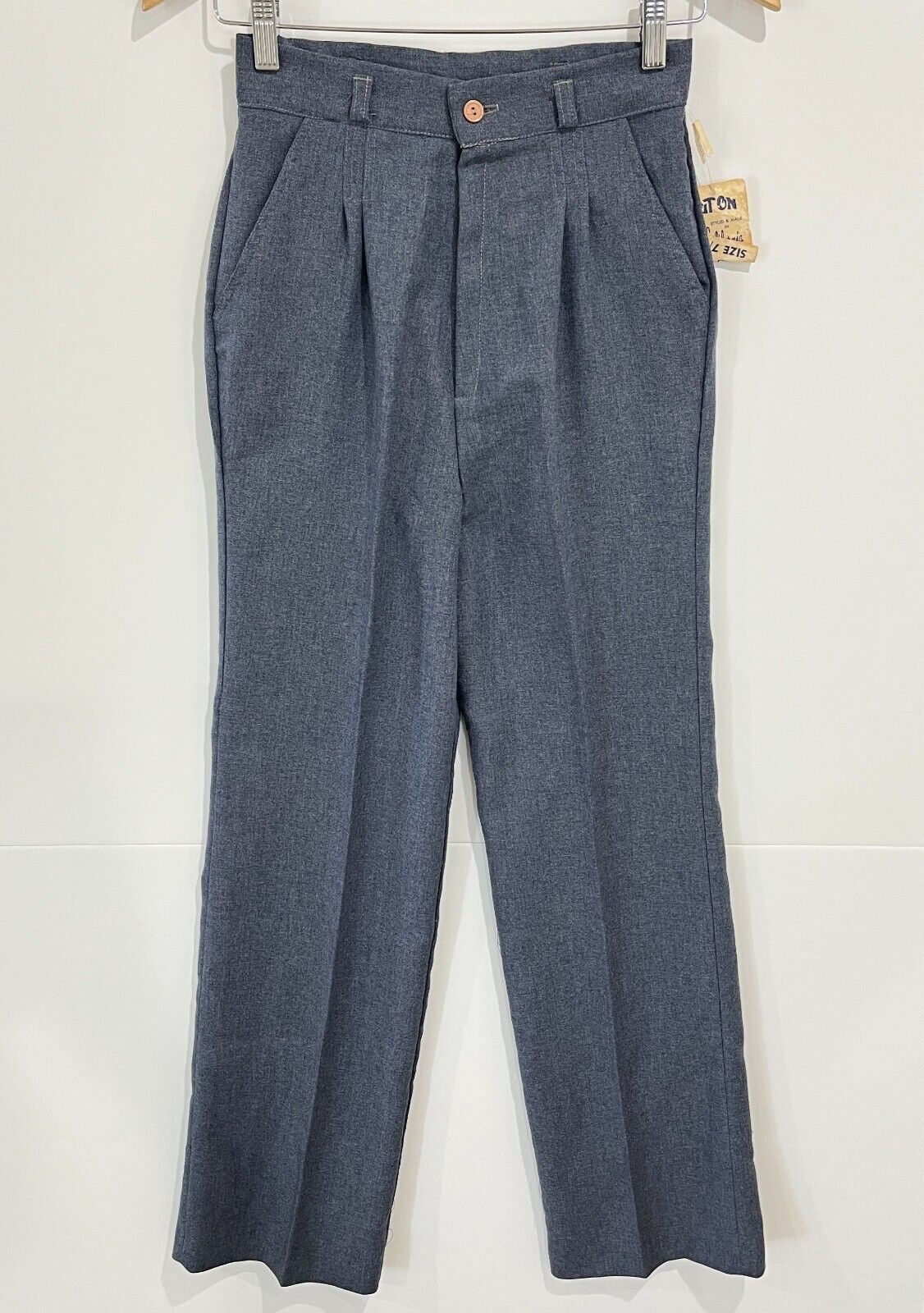 Vintage 70s Made In California Pleated High Waist Pants Deadstock NEW Size XS