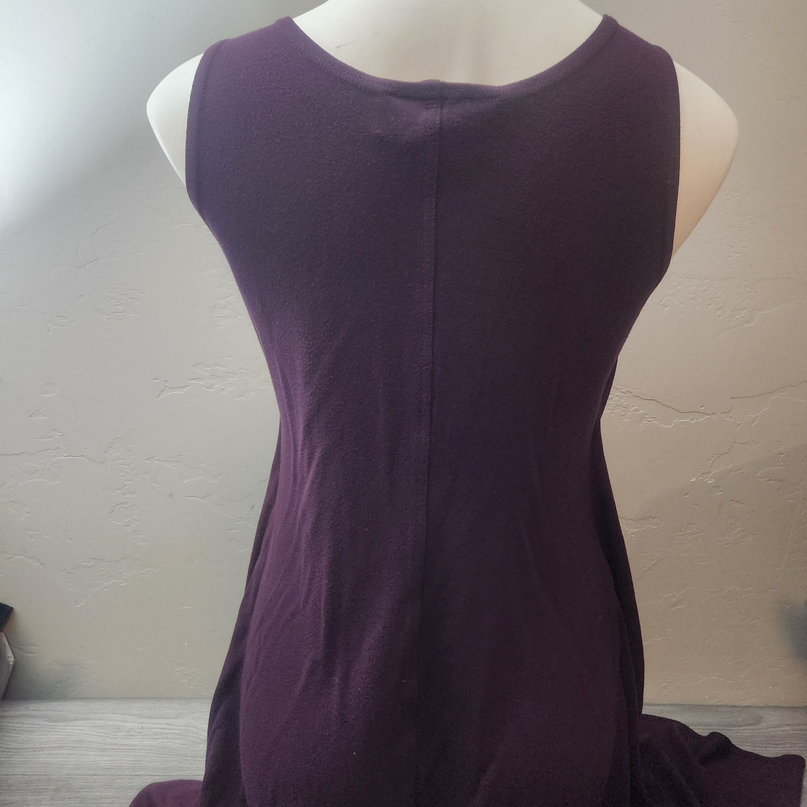 Vintage Karen Alexander Purple Midi Dress Size M Empire Waist Front Tie A-Line