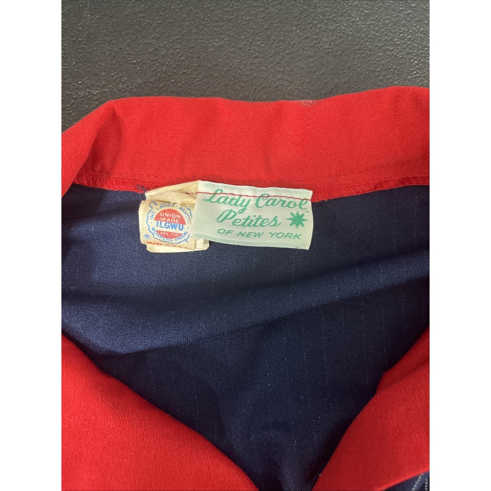 Lady Carol Petites Dress Womens S Navy Blue Pinstripe Collar Belted Vintage 70s