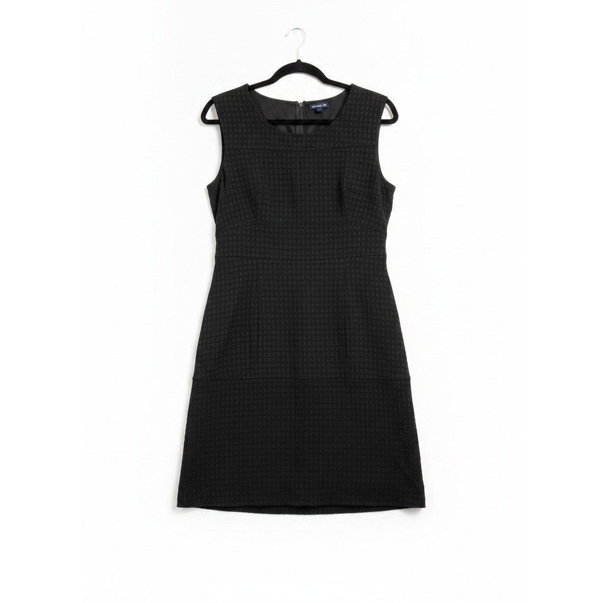 Honors Black Textured Check Sleeveless Tie Back Shift Dress, Women’s Large, VTG