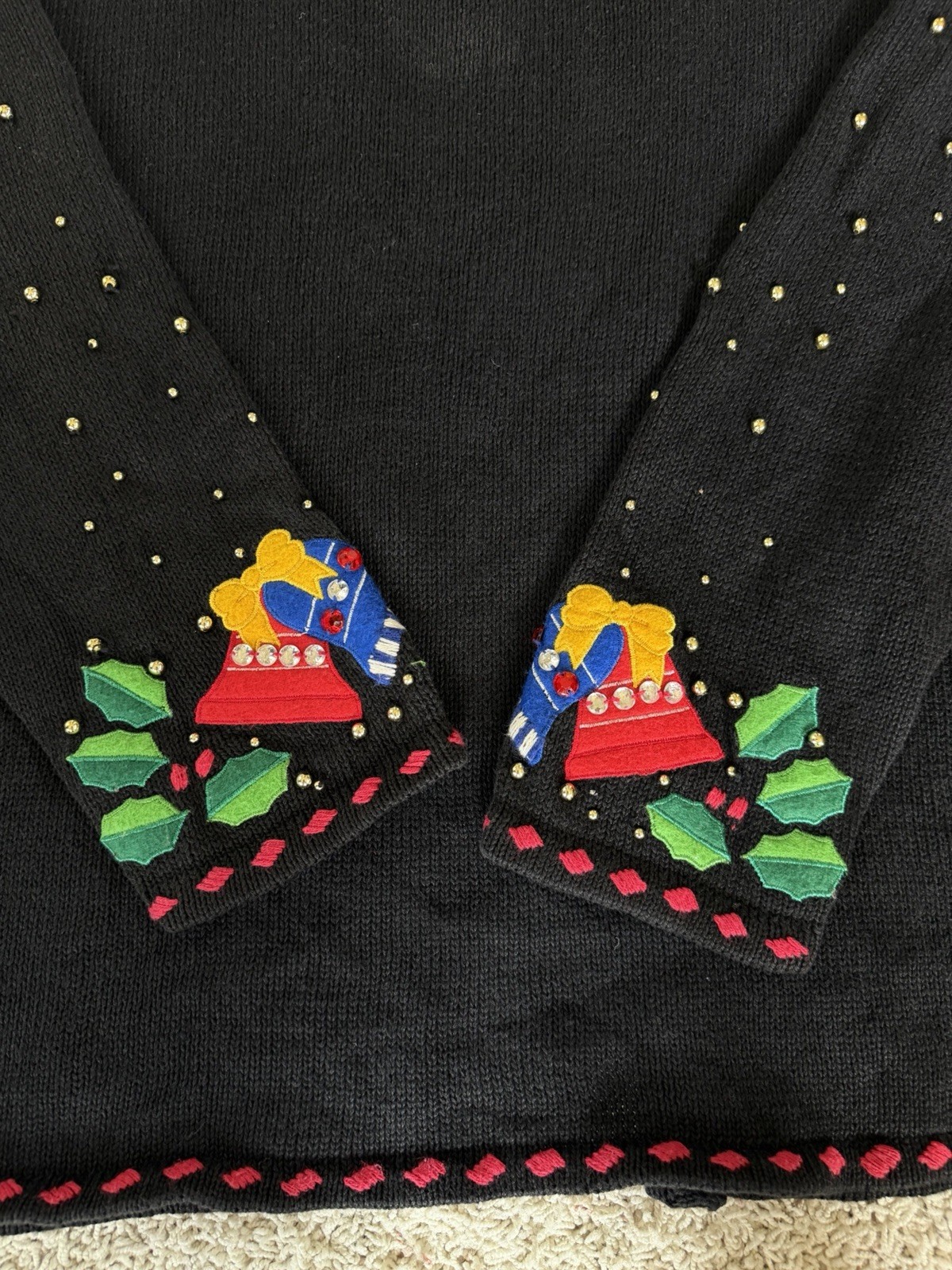 Designers Original Studio Glitzy Bling Xmas Holiday🎄Cardigan Vintage 90’s EUC