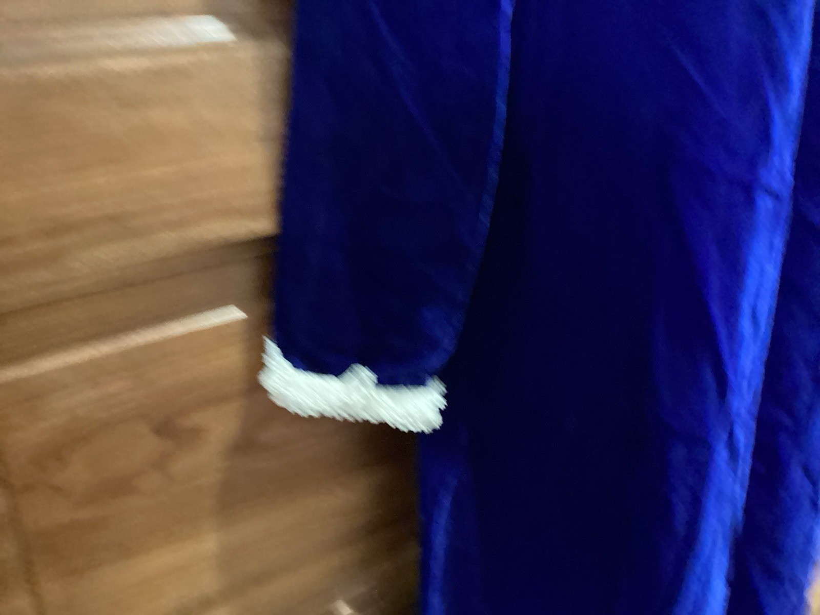 VGT Lorrie Deb Blue Velvet Lacy Long Sleeve Prairie Revival Dress Hippie Med
