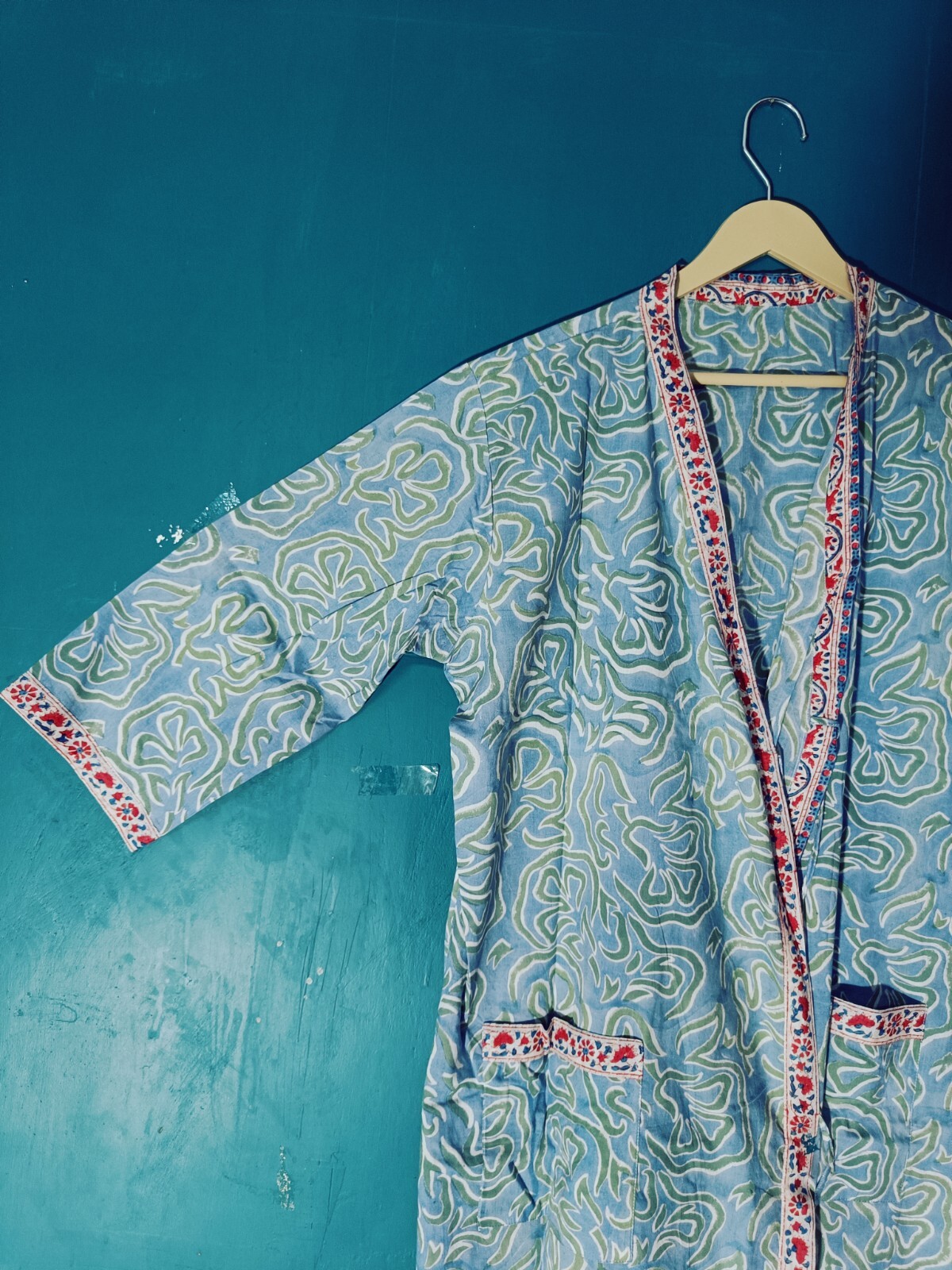 New kaftan Dress AAA Quality Fabric Hand Block Floral Print kimono bathrobes,