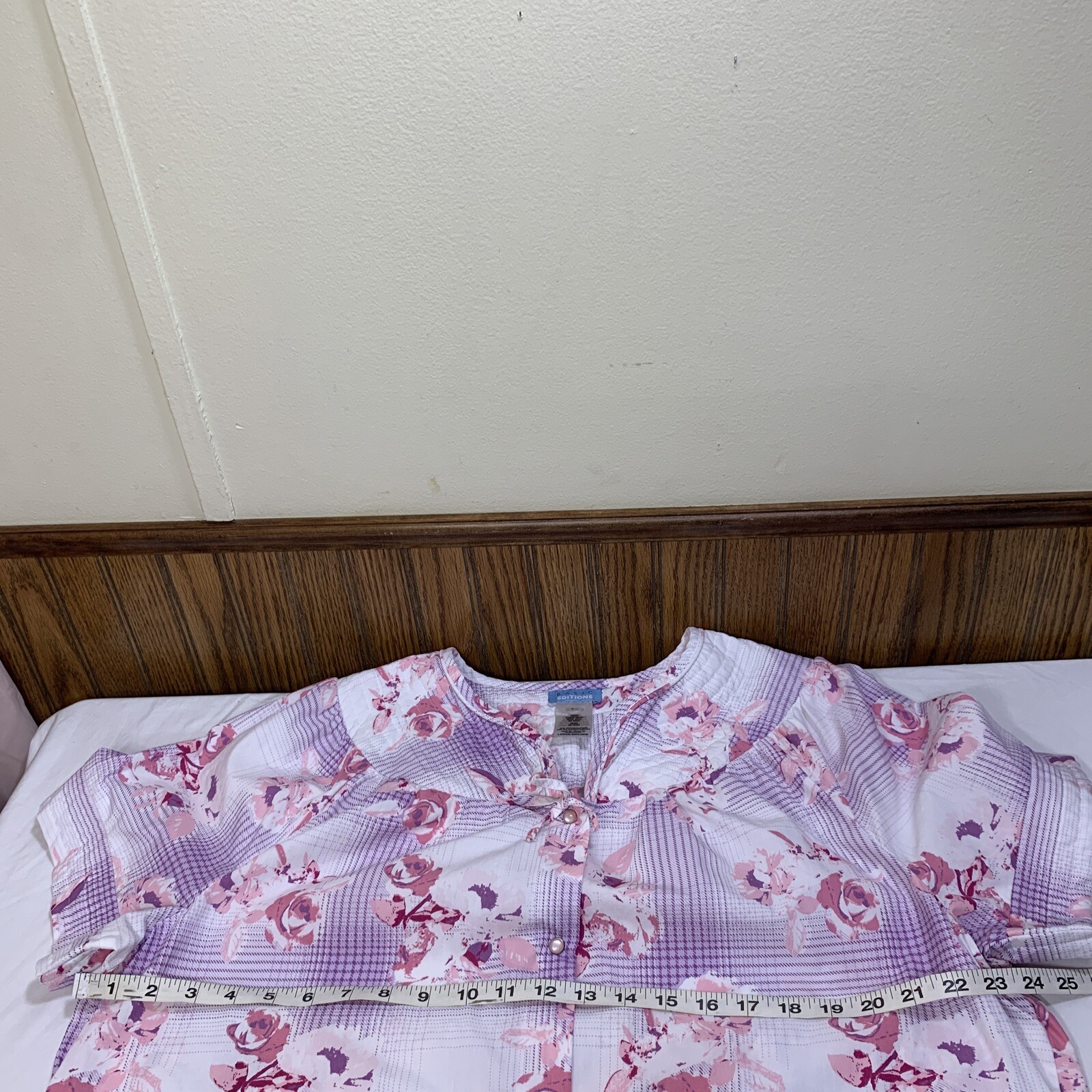 Vintage House Dress Snap Front Robe Duster Patio Lounger Size Large Grannycore