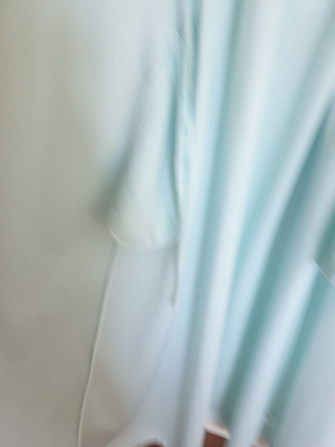 Vtg 80s Miss Elaine Nightgown Full Sweep Robe Sea foam Green Size-M