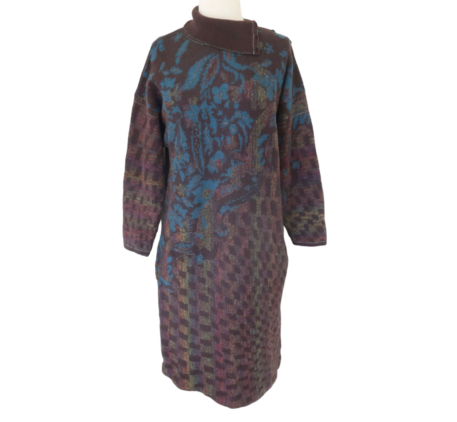 vtg UNGARO Ter floral intarsia sweater dress IT 40 US 6
