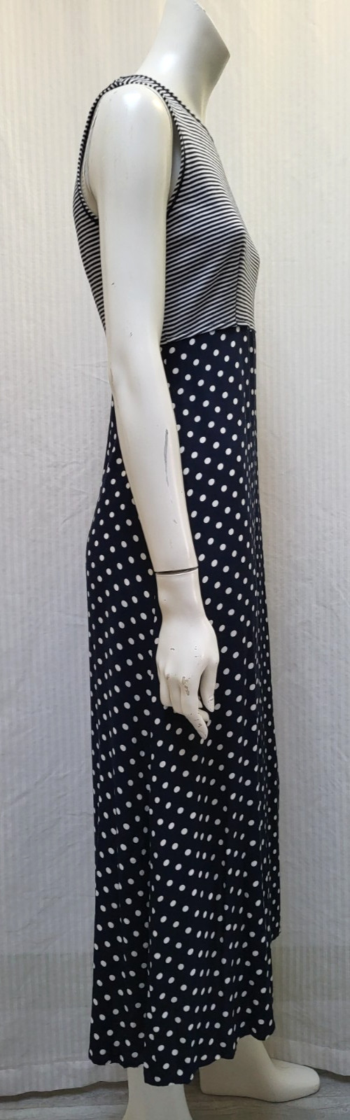 Vintage 2 Piece EXPO Blue Polka Dot Stripe Dress & Top Set – Size S