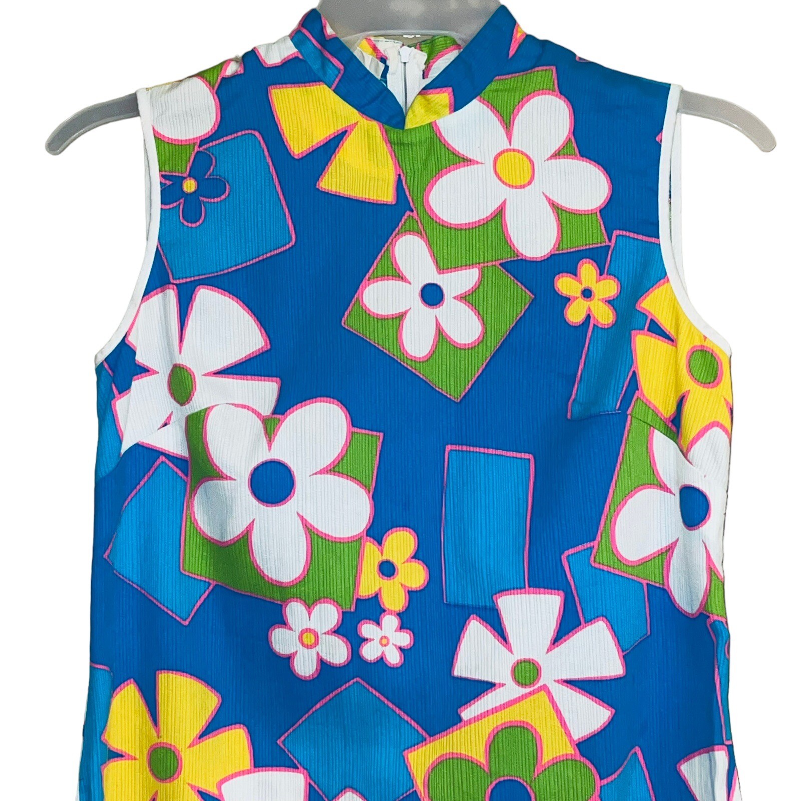Liberty House Hawaii Vintage Floral Mini Dress XS Bold Cruise Glam Luxury Mod