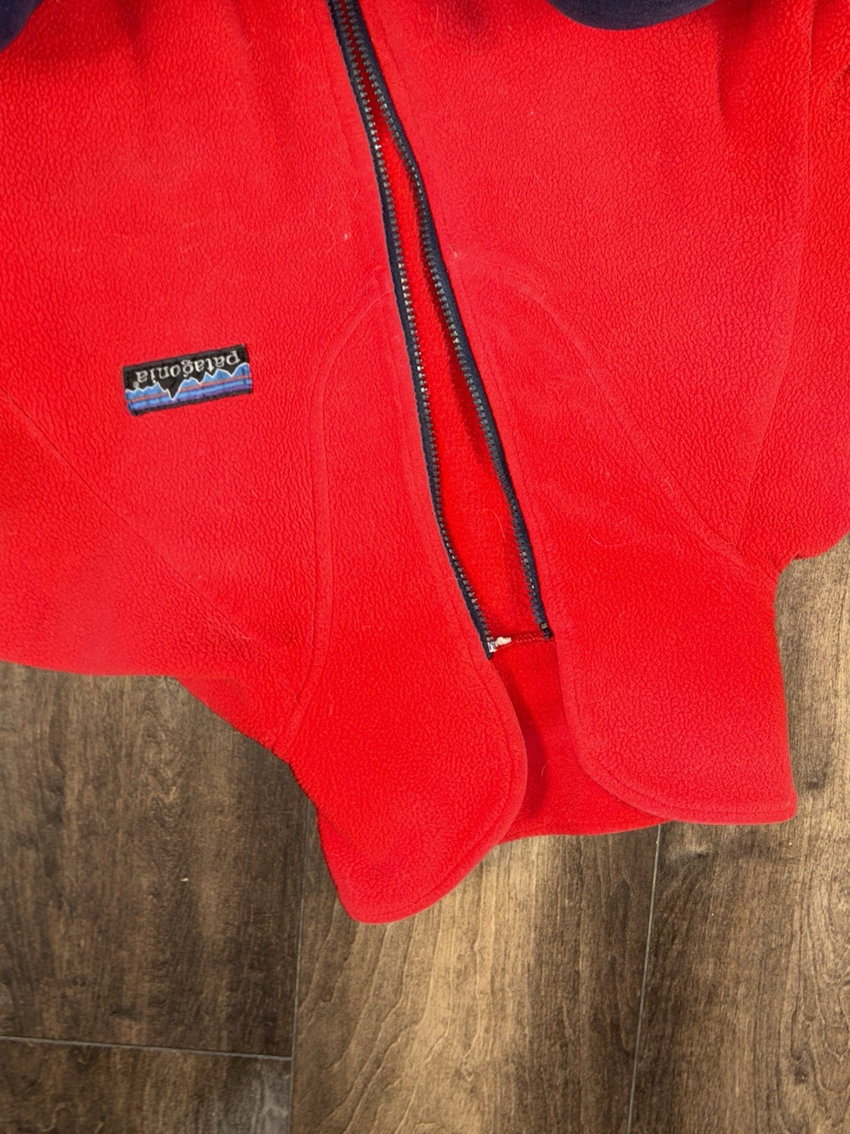 Vtg Patagonia Big Logo Womens Fleece Jacket 13/14 Full Zip 70s Rare Broken Zip