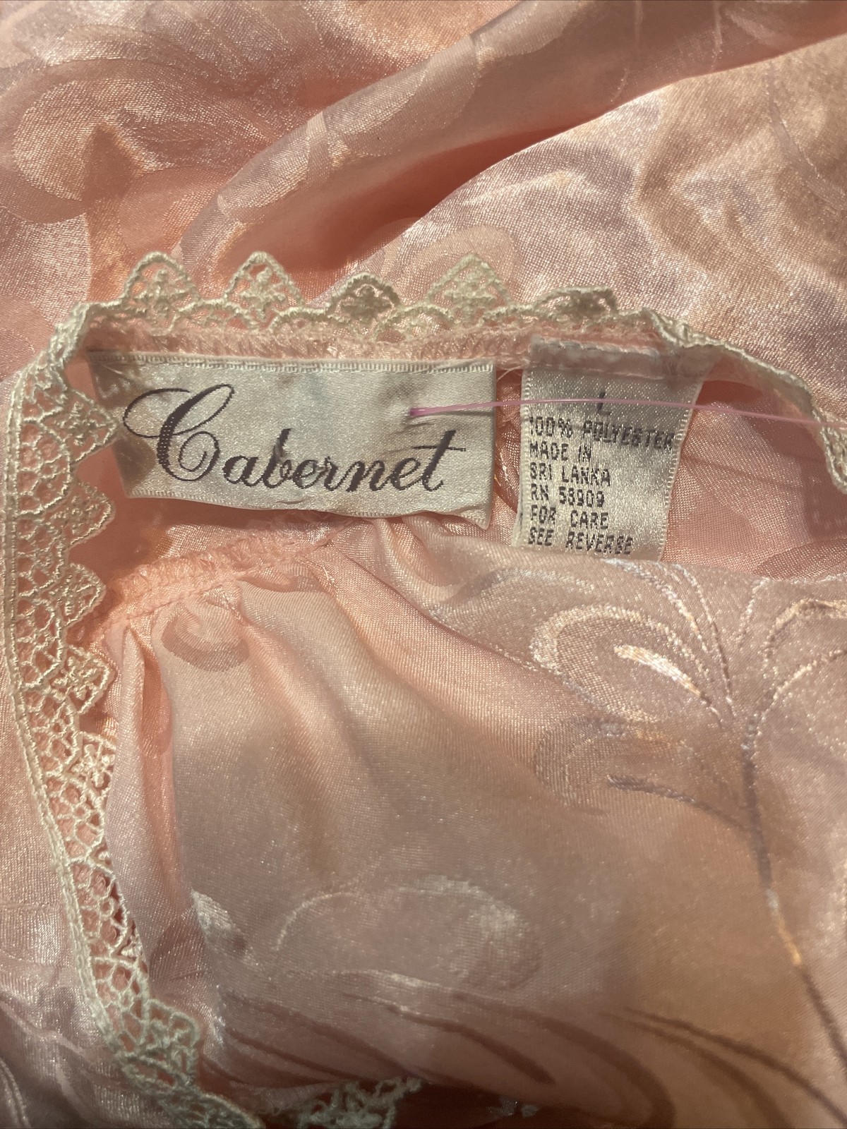 Cabernet Pink Nightgown w lace overlay bodice, size L