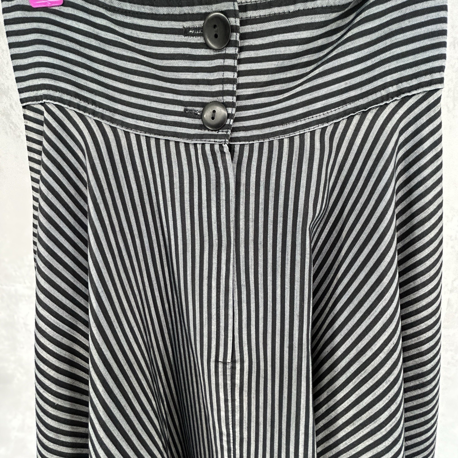 Vtg 80s BohoGunnies Gunnie Sax Striped Swing Skirt Sz XS 24” Black Gray FitFlare
