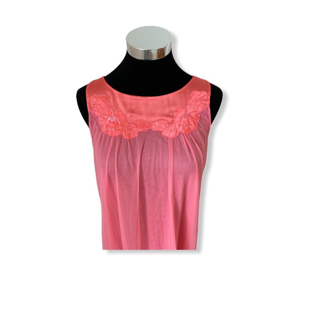 Vintage Nightgown Lingerie Chiffon Satin Nylon Gossard Artemis Petite S M