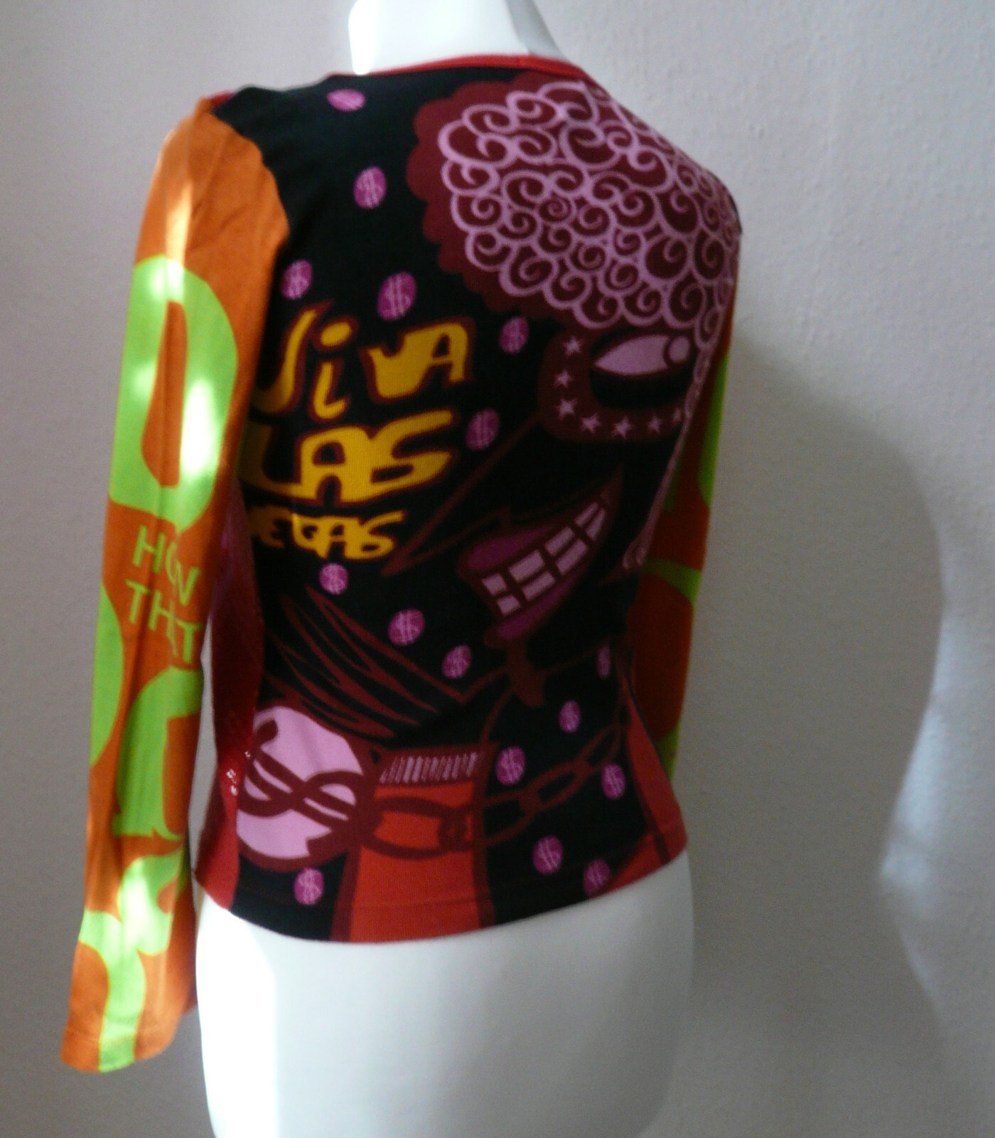 Vintage Custo Barcelona Viva Las Vegas Longsleeve Top S y2k 90s