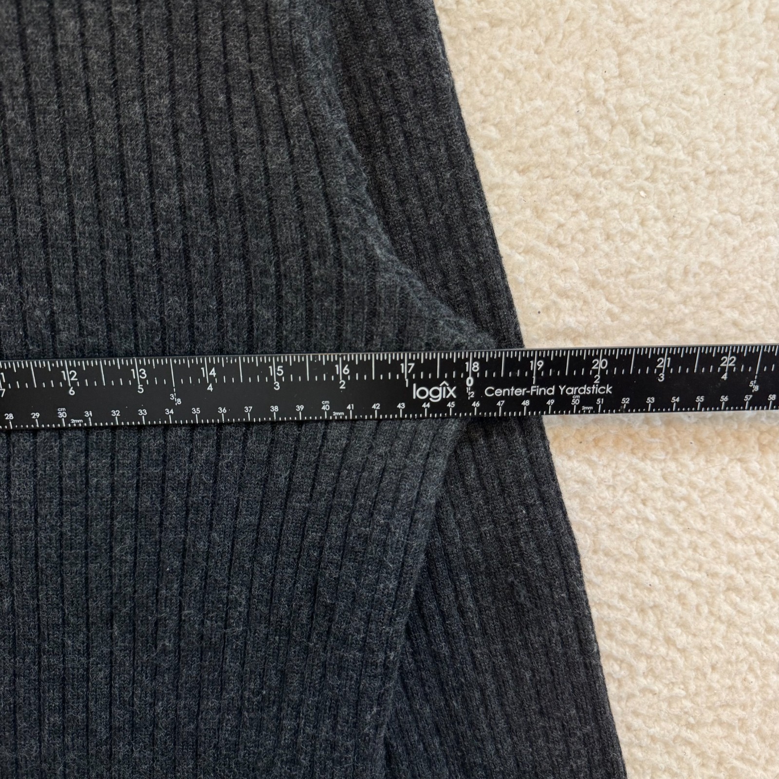 Vintage Zara Sport Wool Blend Turtleneck Sweater Medium Large Grey Rib Knit