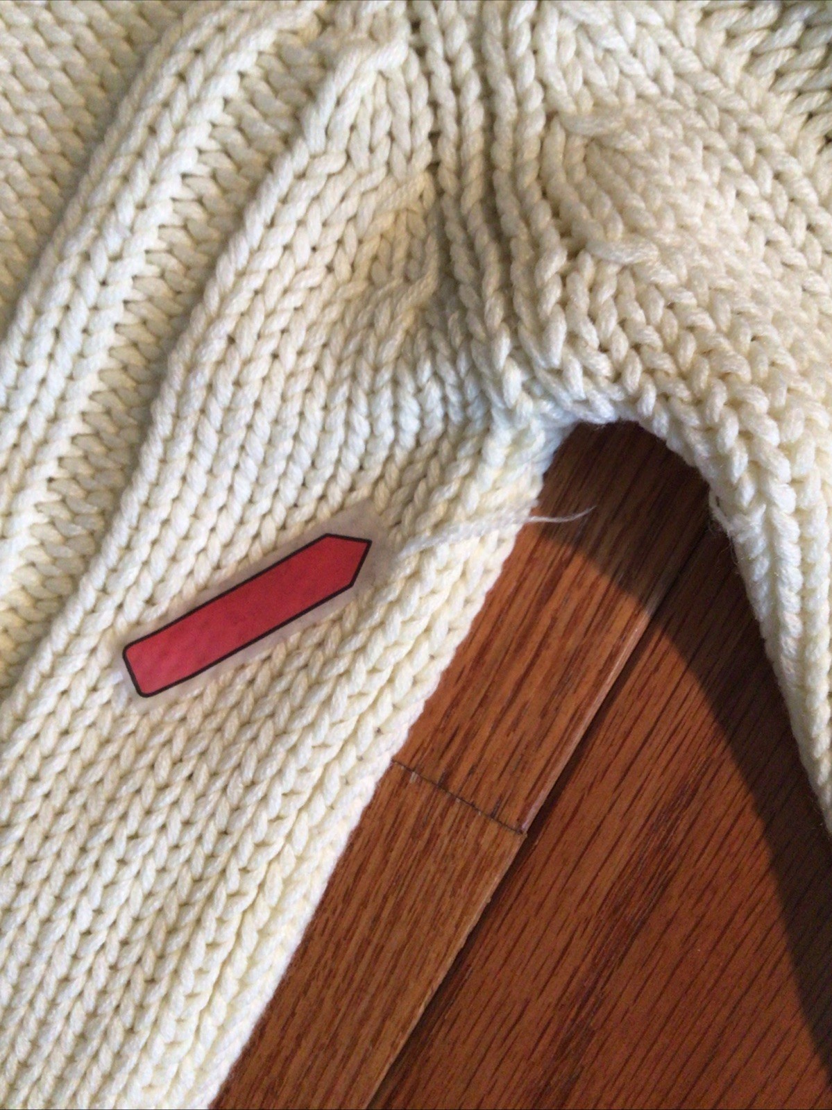 Harcrest Vintage Women’s Cream Classic Fisherman Cable Knit Sweater Large
