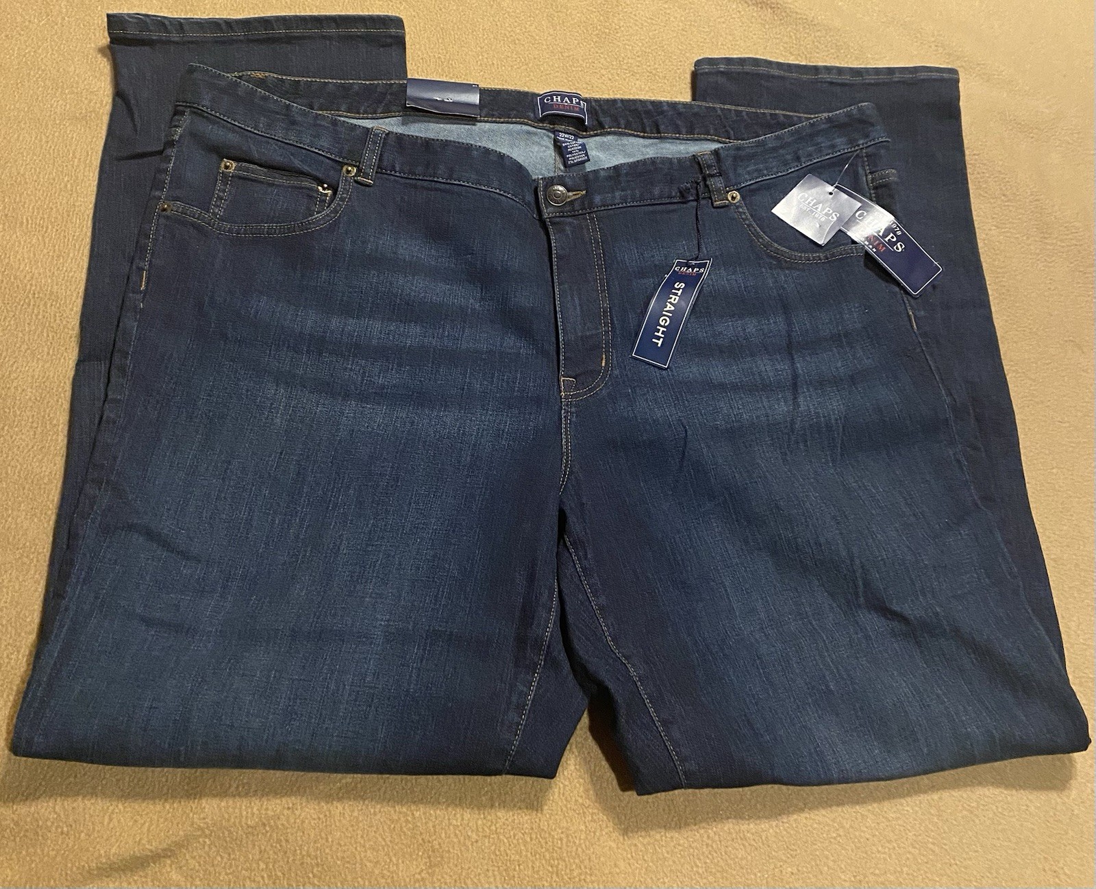 Vintage Ralph Lauren Chaps Women’s Blue Denim Jeans 22W NWT Slimming Fit