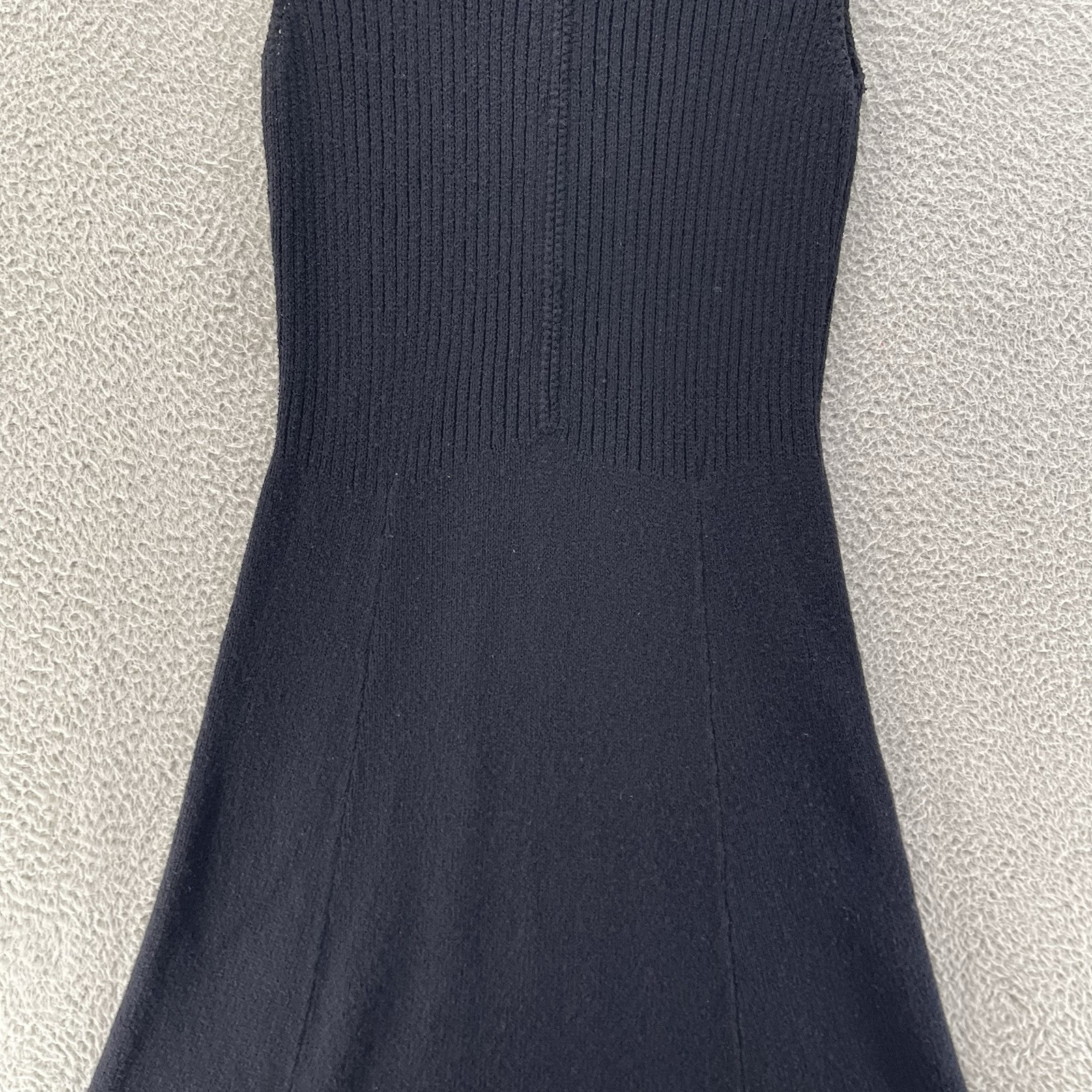 Vintage St John Knits Santana Dress Women Small Navy Midi 70s Preppy Academia