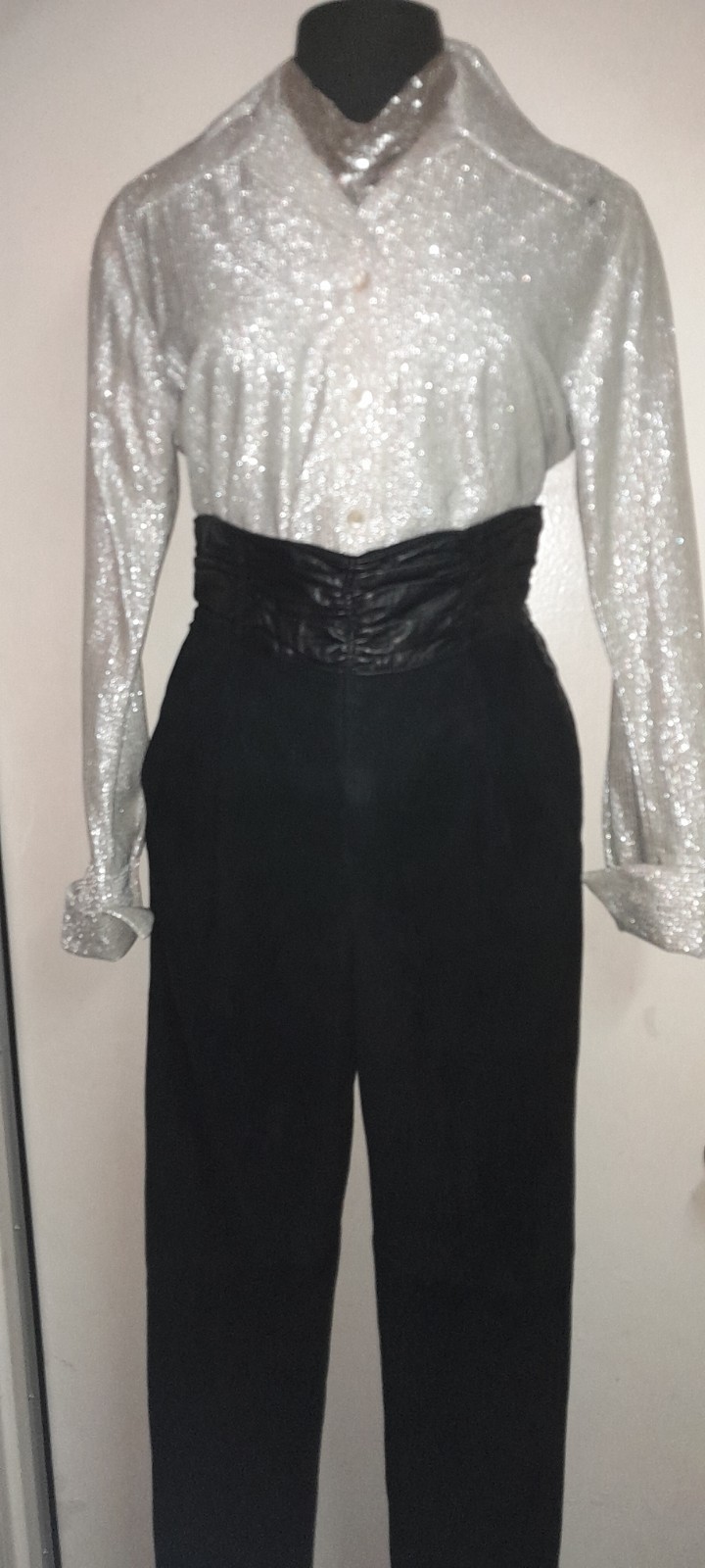 Vtg 80s 90s Does 40s 50s Black Suede I.magnin VAKKO Leather High Waist Pants 26