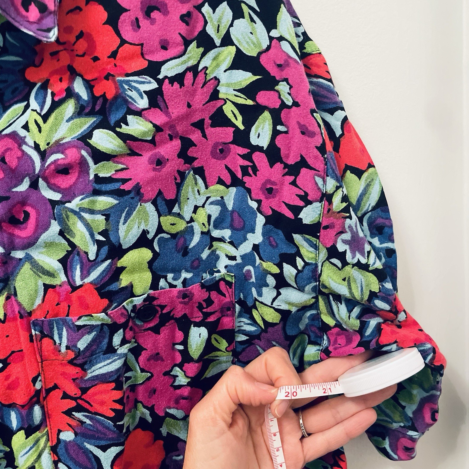 Bonjour Women’s Maximalist Short Sleeve Button Down Floral Colorful Casual Shirt