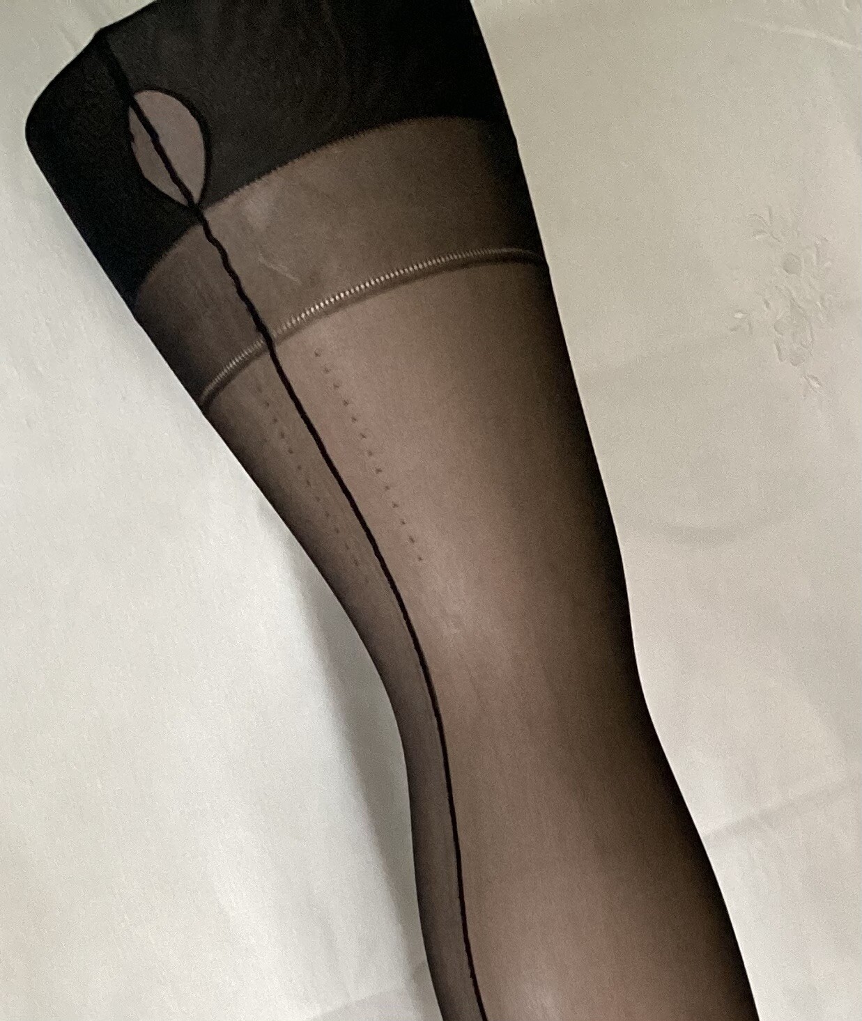 Vintage Seamed Nylon Stockings With Cuban Heel