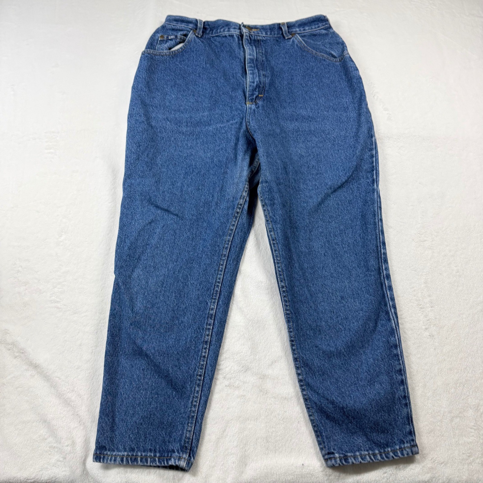 Lee Jeans Womens 20W P Blue Excellent Vintage 90s High Waist Mom Made in USA