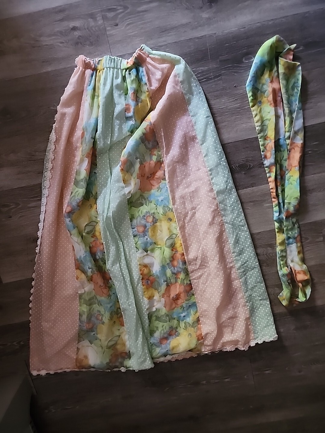 True Vintage Mr. Hank Boho Granny A-Line Maxi Skirt Floral Fully Lined