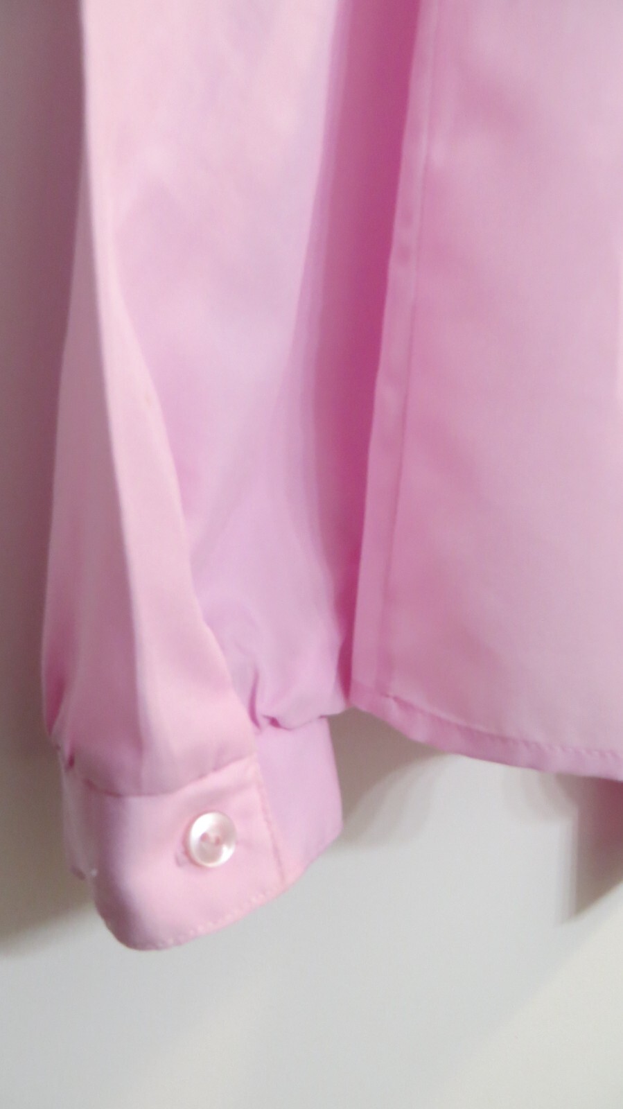 Vintage Lucky Winner Shirt Womens 10 Light Pink Button Up Lightweight Business