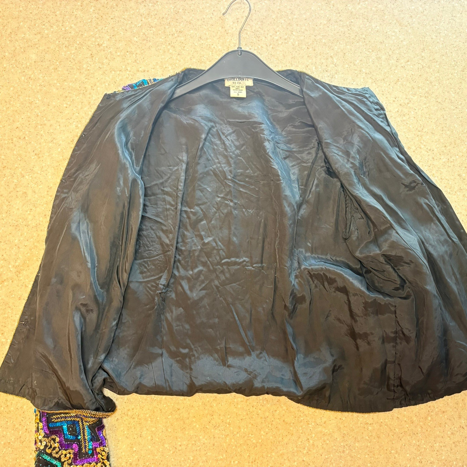 Vintage Brilliante by J.A. Beaded and Sequin Jacket Multicolor Party Style Gold