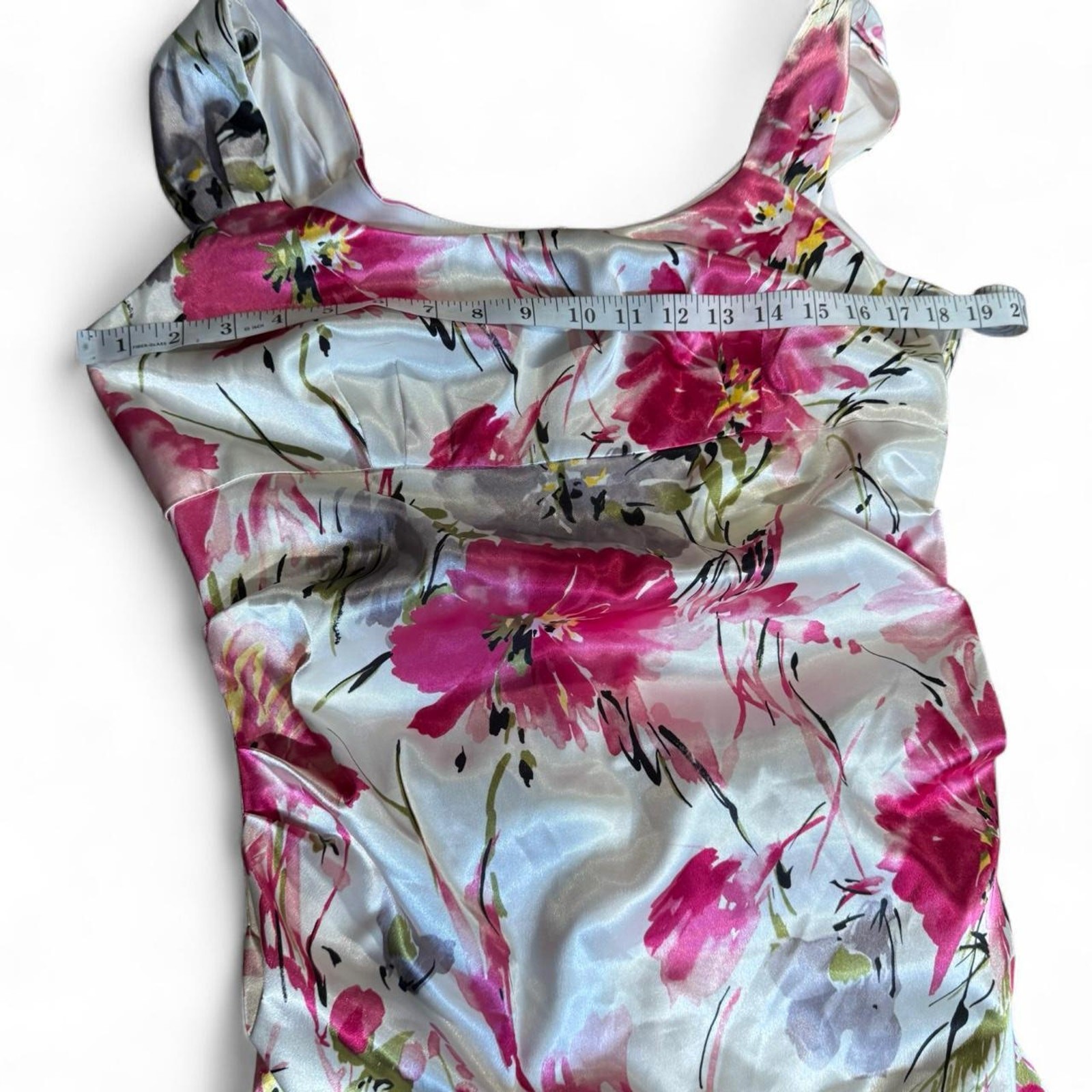 Y2k whimsical fairy elegant pink & white floral cocktail dress womens sz 14