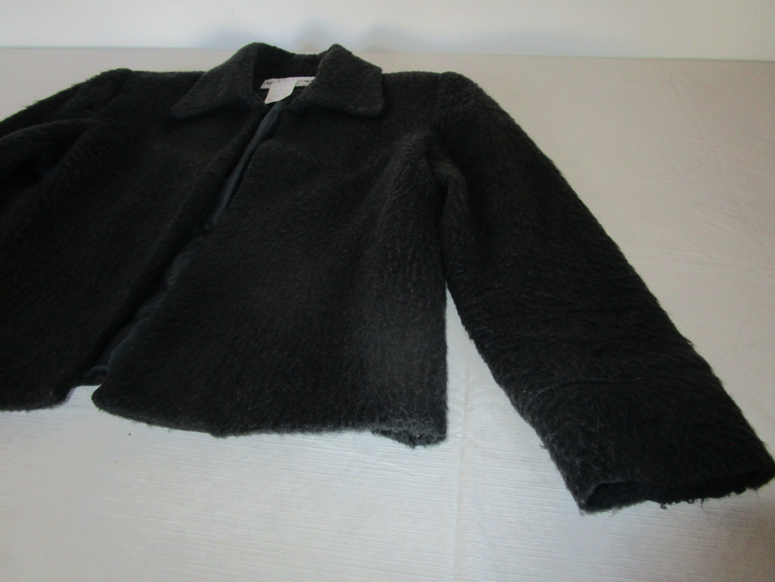 Adolfo Studio Petite Plush Cropped Wool Blend Lined Blazer Jacket Size 4P